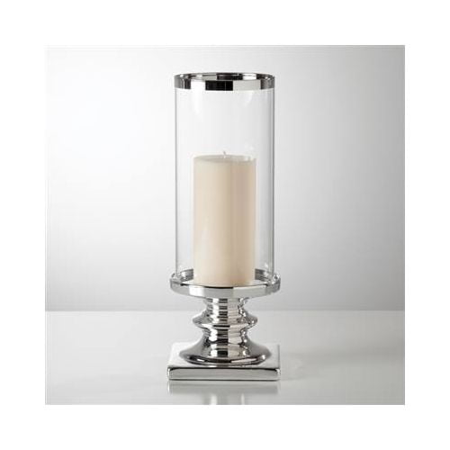 Glass Christmas Lantern Holiday Hurricane Style Candle Holder With Flameless Flicker Candle 11 Tall
